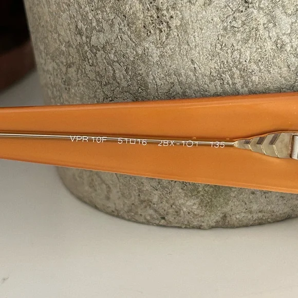 Prada Glasses Black with Burnt Orange VPR 10F 51 16 2BX 101 135 - Picture 5 of 7